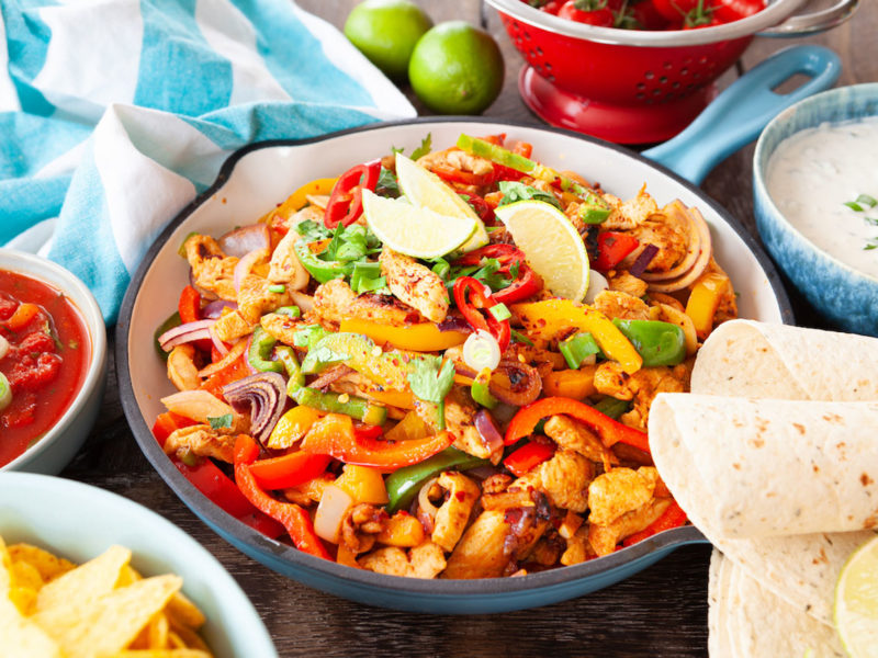 Low FODMAPs Tex-Mex Chicken Fajitas